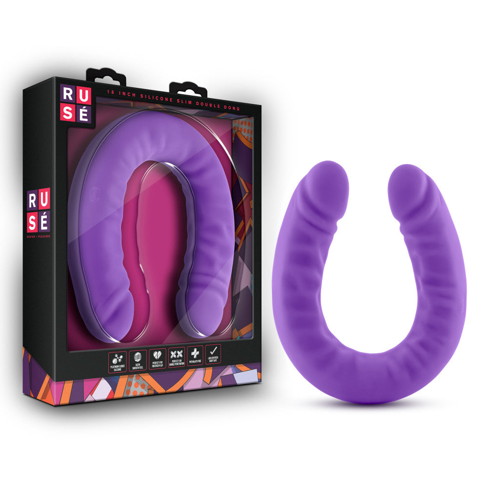 18-inch U-shaped silicone double dildo for G-spot and double penetration play; body-safe and hypoallergenic.
18-inch silicone dildo, double penetration dildo, G-spot silicone dildo, Purio silicone dildo, U-shaped double dildo, realistic silicone dildo, UltraSilk smooth dildo, body-safe silicone dildo, hypoallergenic double dildo, Blush Novelties Ruse, flexible double dildo, water-based lube safe dildo, long double-ended dildo