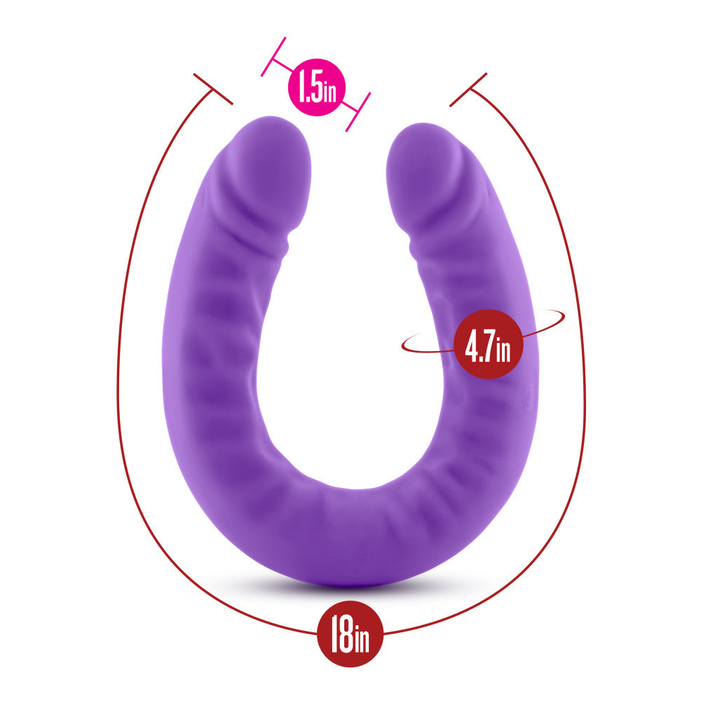 18-inch U-shaped silicone double dildo for G-spot and double penetration play; body-safe and hypoallergenic.
18-inch silicone dildo, double penetration dildo, G-spot silicone dildo, Purio silicone dildo, U-shaped double dildo, realistic silicone dildo, UltraSilk smooth dildo, body-safe silicone dildo, hypoallergenic double dildo, Blush Novelties Ruse, flexible double dildo, water-based lube safe dildo, long double-ended dildo