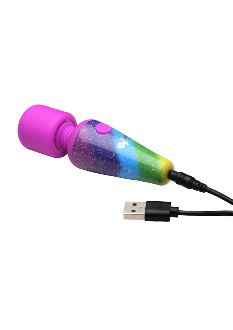 Bang! Rainbow Mini Wand, a compact rechargeable silicone vibrator with 3 speeds, 7 patterns, a flexible neck, and vibrant rainbow design.
Bang! Rainbow Mini Wand, rechargeable mini wand, compact silicone vibrator, 3-speed vibrating wand, 7-pattern mini massager, travel-friendly vibrator, rainbow silicone wand, flexible neck massager, body-safe mini vibrator, cordless mini wand vibrator