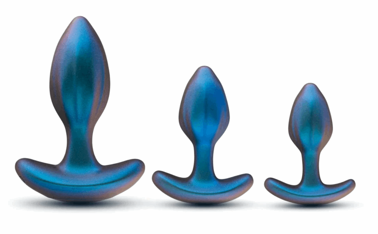 Anal Adventures Matrix Cosmos: 3-piece anal plug kit with vibrating plug, wireless remote, body-safe silicone, and customizable vibration modes.