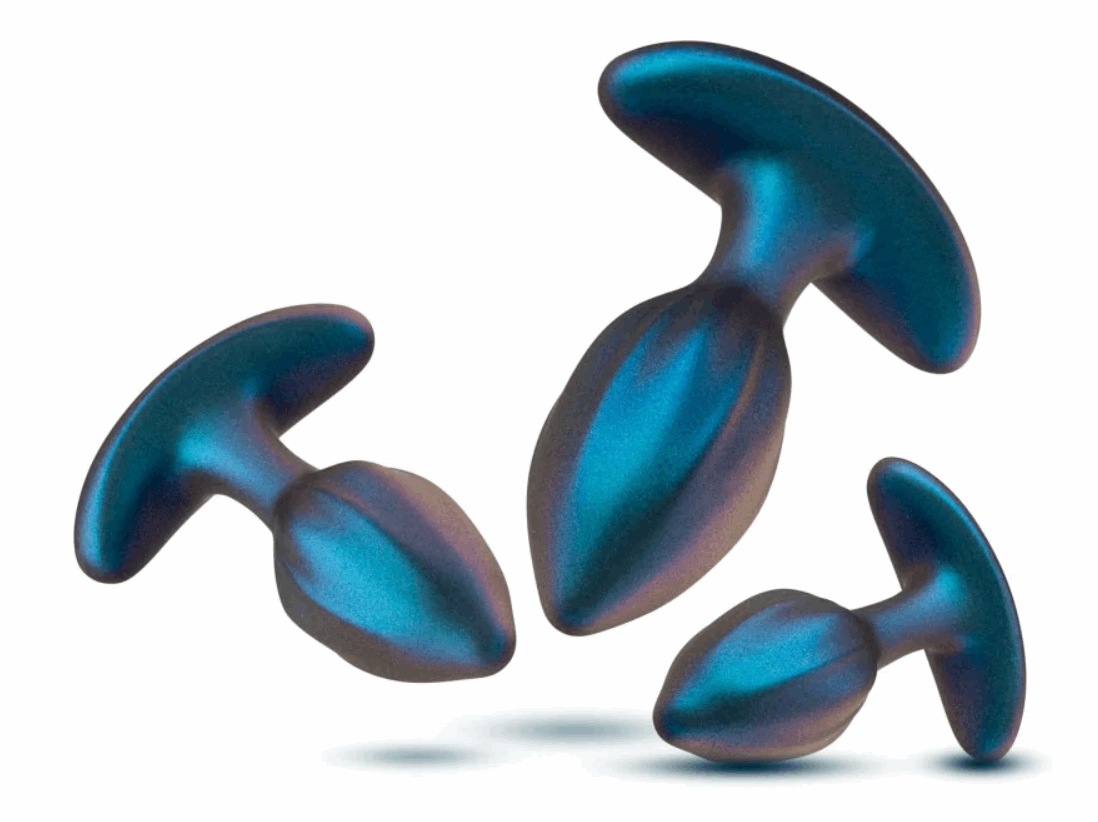 Anal Adventures Matrix Cosmos: 3-piece anal plug kit with vibrating plug, wireless remote, body-safe silicone, and customizable vibration modes.