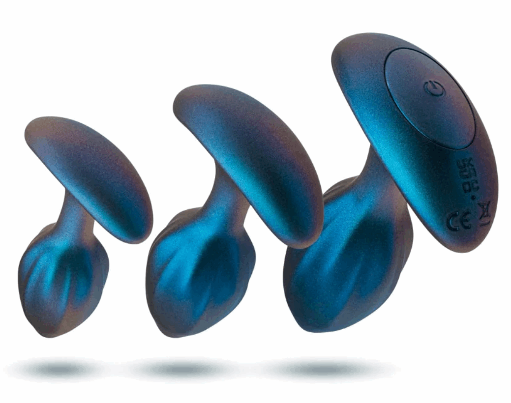 Anal Adventures Matrix Cosmos: 3-piece anal plug kit with vibrating plug, wireless remote, body-safe silicone, and customizable vibration modes.