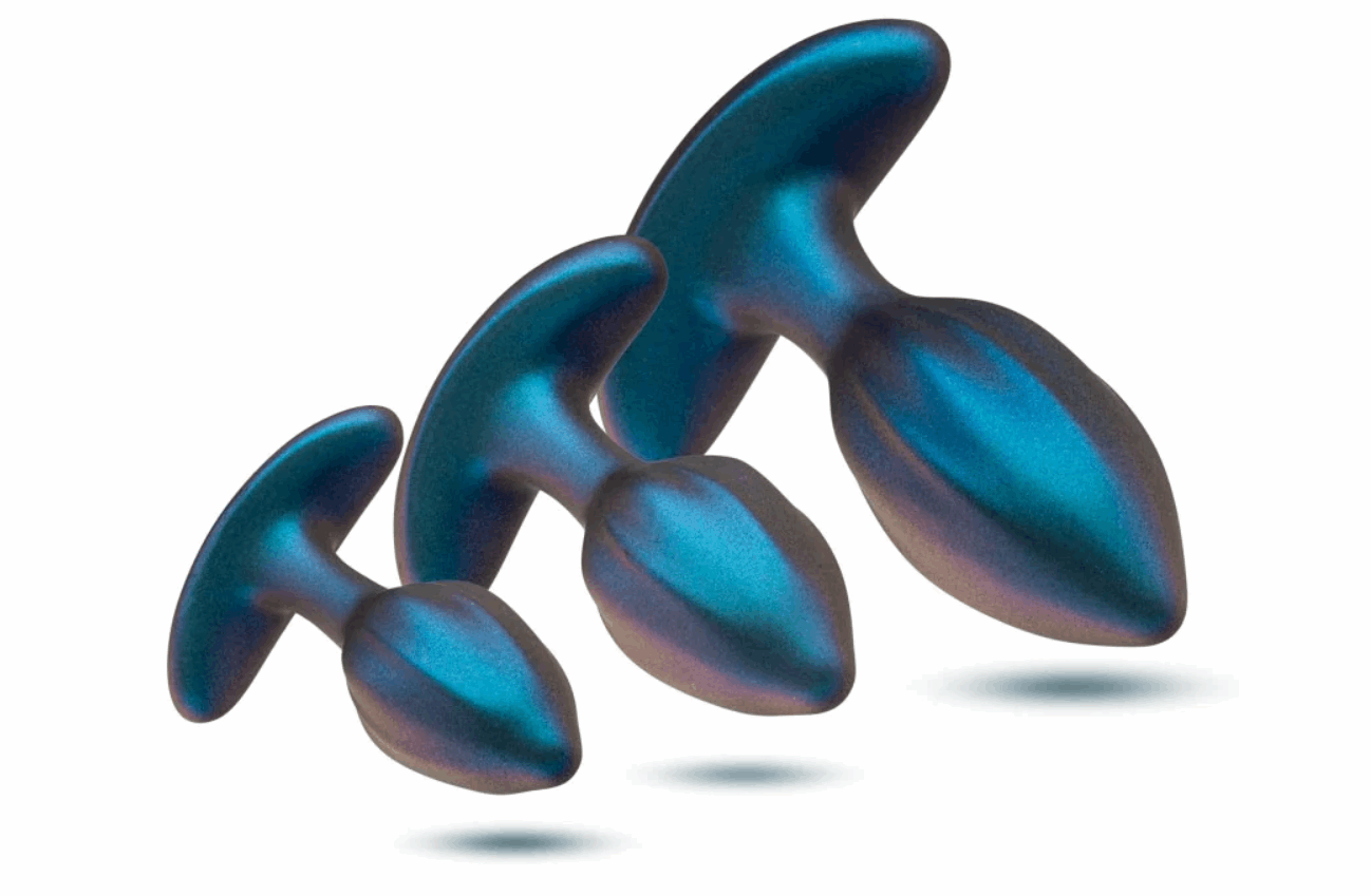 Anal Adventures Matrix Cosmos: 3-piece anal plug kit with vibrating plug, wireless remote, body-safe silicone, and customizable vibration modes.