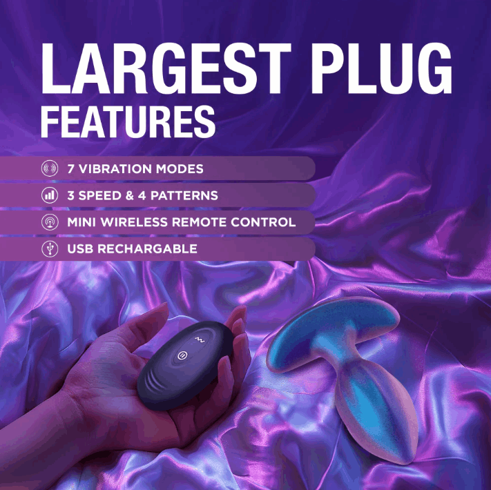 Anal Adventures Matrix Cosmos: 3-piece anal plug kit with vibrating plug, wireless remote, body-safe silicone, and customizable vibration modes.
