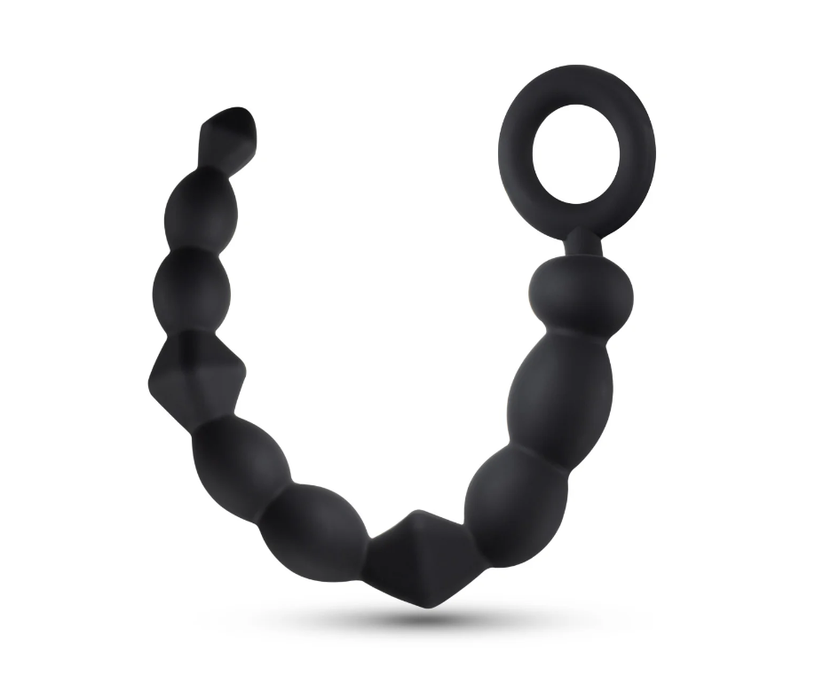 Silicone Beginner Anal Beads: Body-safe silicone beads with progressive sizes, pull loop, and silky smooth finish for comfortable anal play.