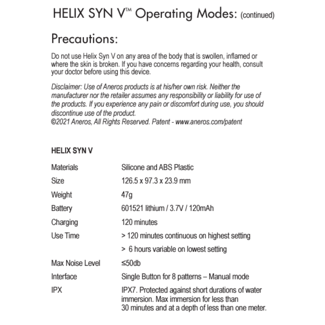 Aneros Helix Syn V Rechargeable Prostate Massager