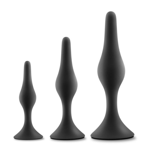 Anal Adventures Beginner Plug Kit | Beginner-friendly silicone plug kit with three sizes, StayPut base, and tapered design for safe and smooth anal play Medusas Anal Adventures Beginner Plug Kit | Beginner-friendly silicone plug kit with three sizes, StayPut base, and tapered design for safe and smooth anal play Medusas