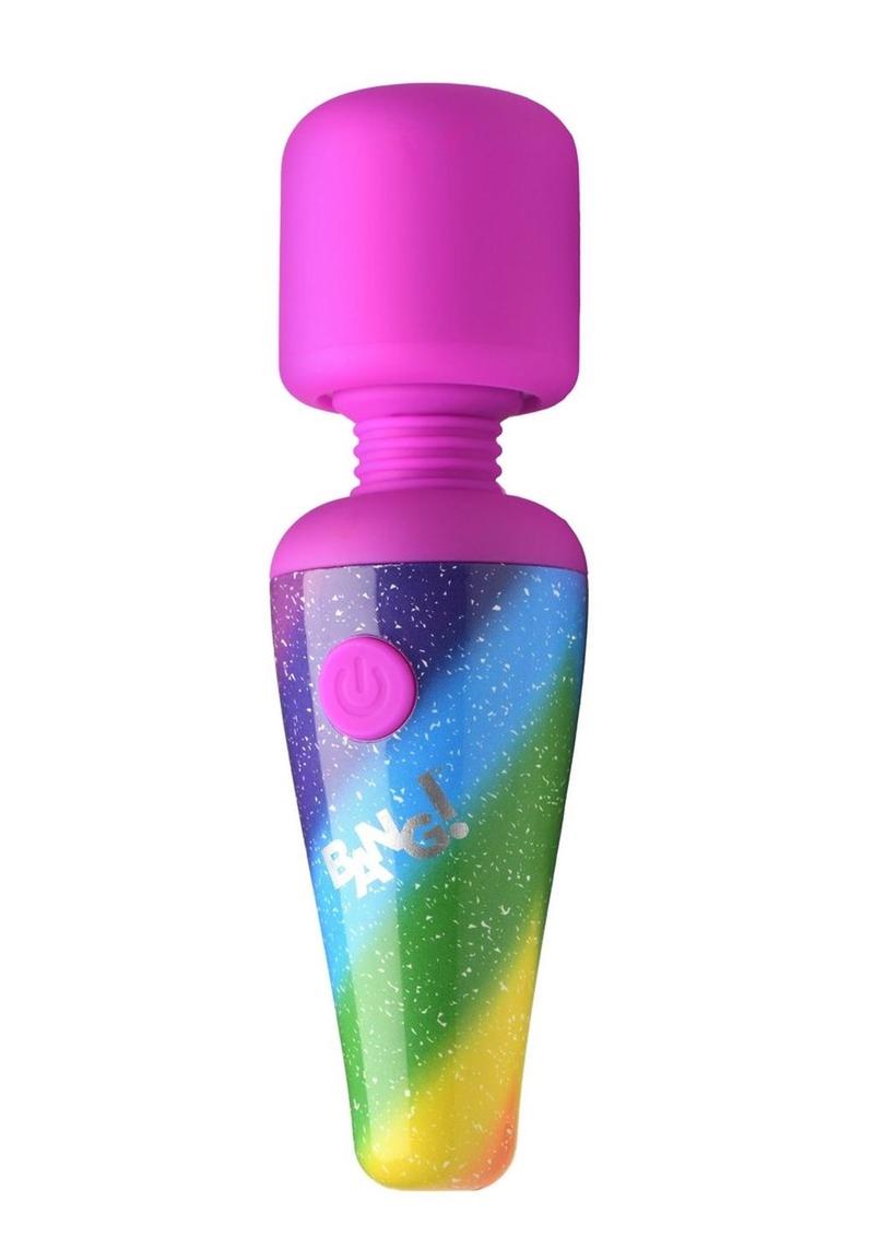 Bang! Rainbow Mini Wand, a compact rechargeable silicone vibrator with 3 speeds, 7 patterns, a flexible neck, and vibrant rainbow design.
Bang! Rainbow Mini Wand, rechargeable mini wand, compact silicone vibrator, 3-speed vibrating wand, 7-pattern mini massager, travel-friendly vibrator, rainbow silicone wand, flexible neck massager, body-safe mini vibrator, cordless mini wand vibrator