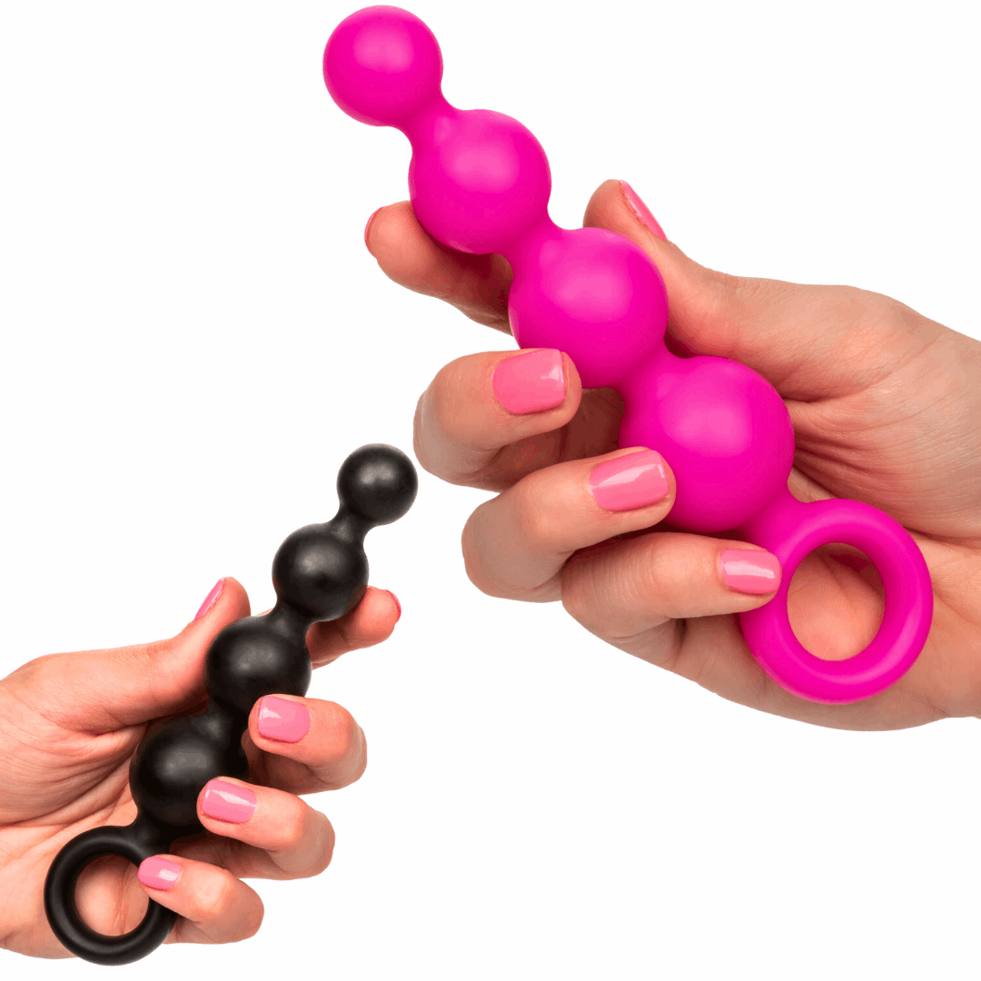 Booty Call Booty Vibro Kit Silicone Vibrating Butt Plug and Anal Beads with Wired Remote Controlled Bullet