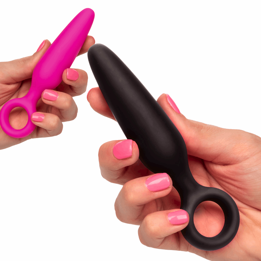 Booty Call Booty Vibro Kit Silicone Vibrating Butt Plug and Anal Beads with Wired Remote Controlled Bullet