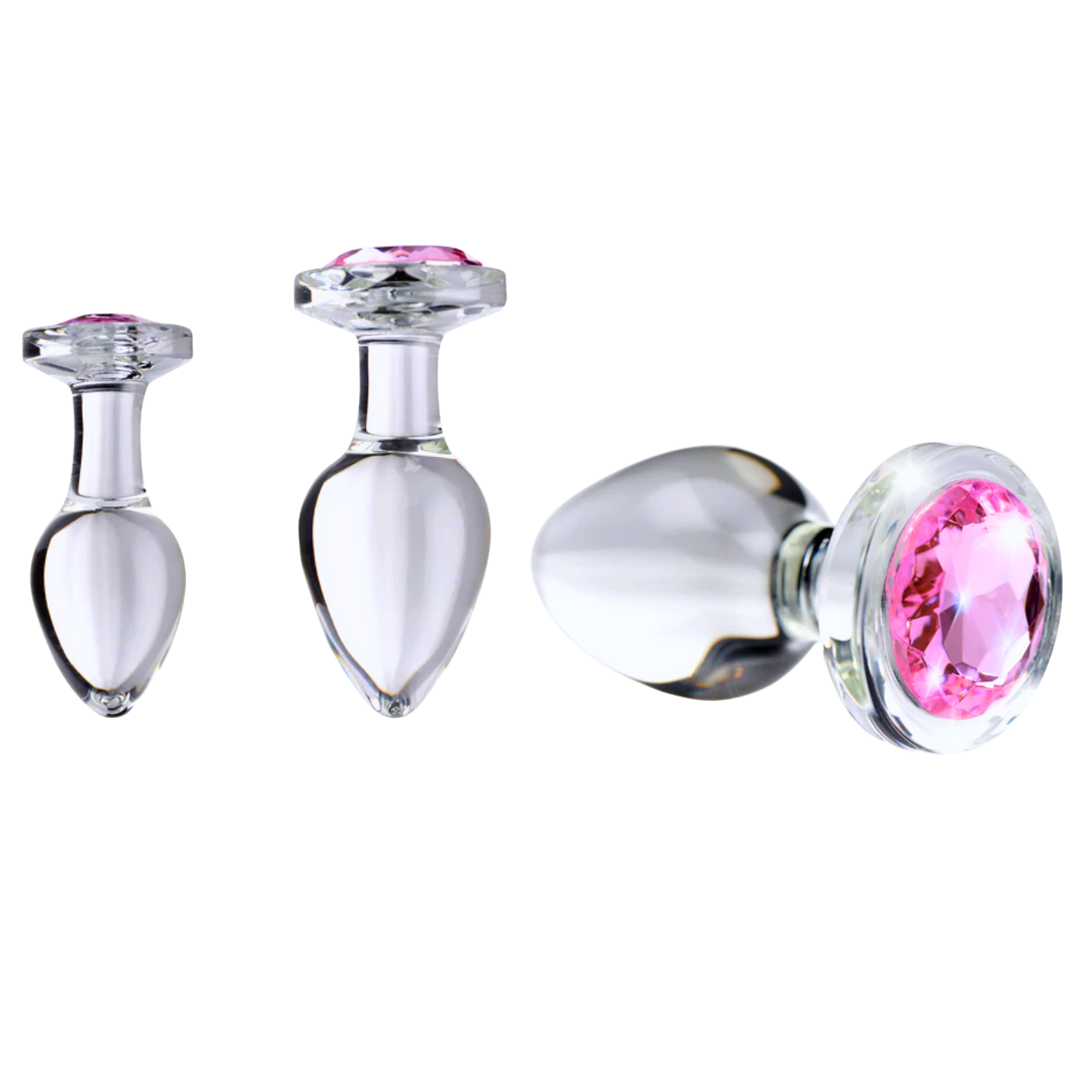 Pink Gem Glass Anal Plug | Small, Medium, or Large | Booty Sparks