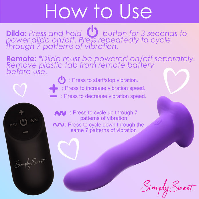 Violet silicone wavy dildo with vibrations, remote control, suction cup base, harness compatible, waterproof, body-safe. Keywords: vibrating silicone dildo, harness-compatible dildo, suction cup dildo, remote-controlled vibrator, waterproof vibrating dildo, Curve Toys premium dildo, wavy shaft dildo, rechargeable silicone dildo, vibrating strapon-compatible dildo.