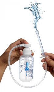 Clean Stream Enema Bottle Kit, featuring a 300 mL capacity and syringe-style pump for precise fluid control. The smooth silicone nozzle ensures comfort, while the 17.5-inch flexible hose and measurement markers offer accuracy and convenience. Perfect for hygienic, body-safe, and hassle-free anal care!