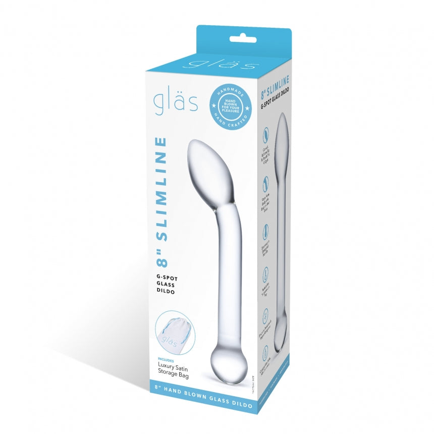 8" Gläs: Slimline G Spot Glass Dildo