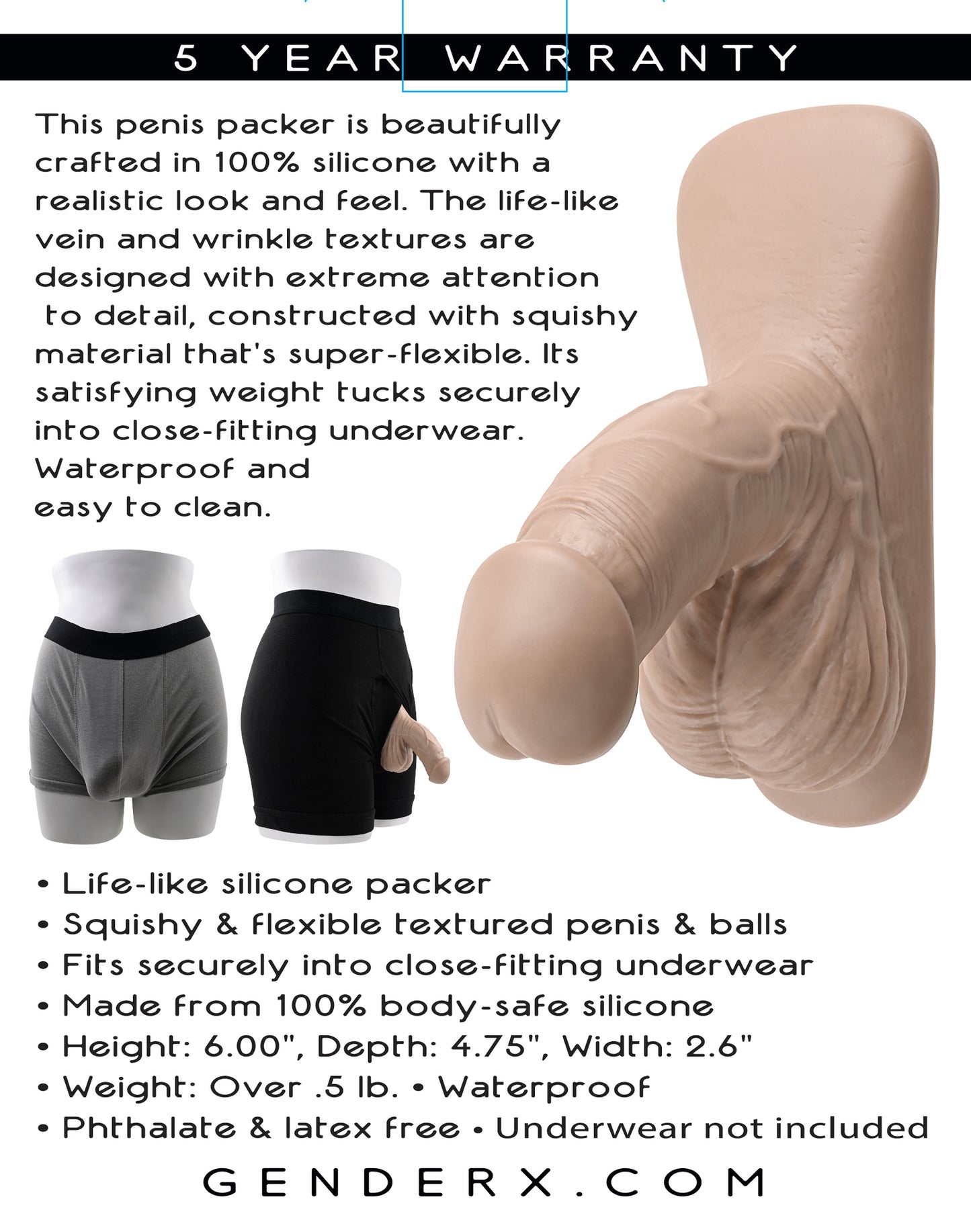 Gender X 4 Inch Silicone Packer