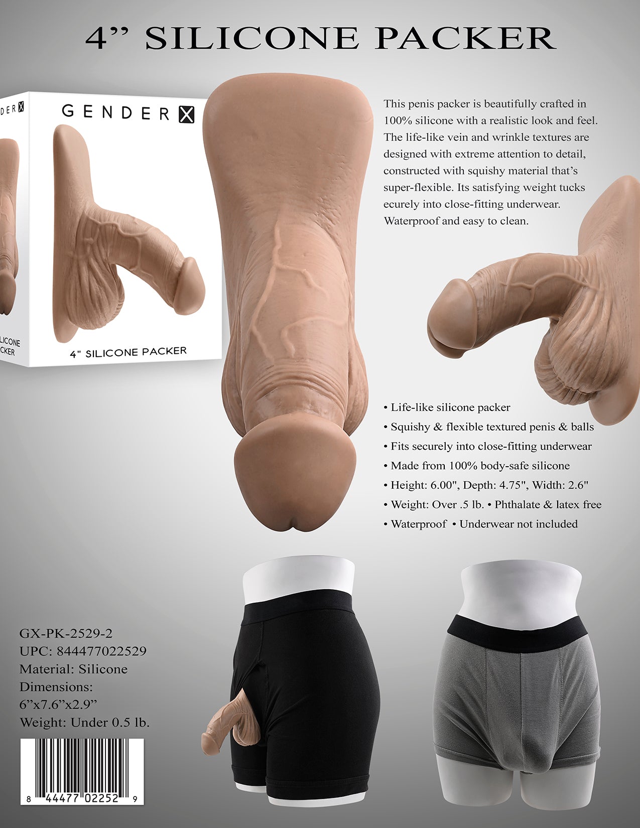 Gender X 4 Inch Silicone Packer
