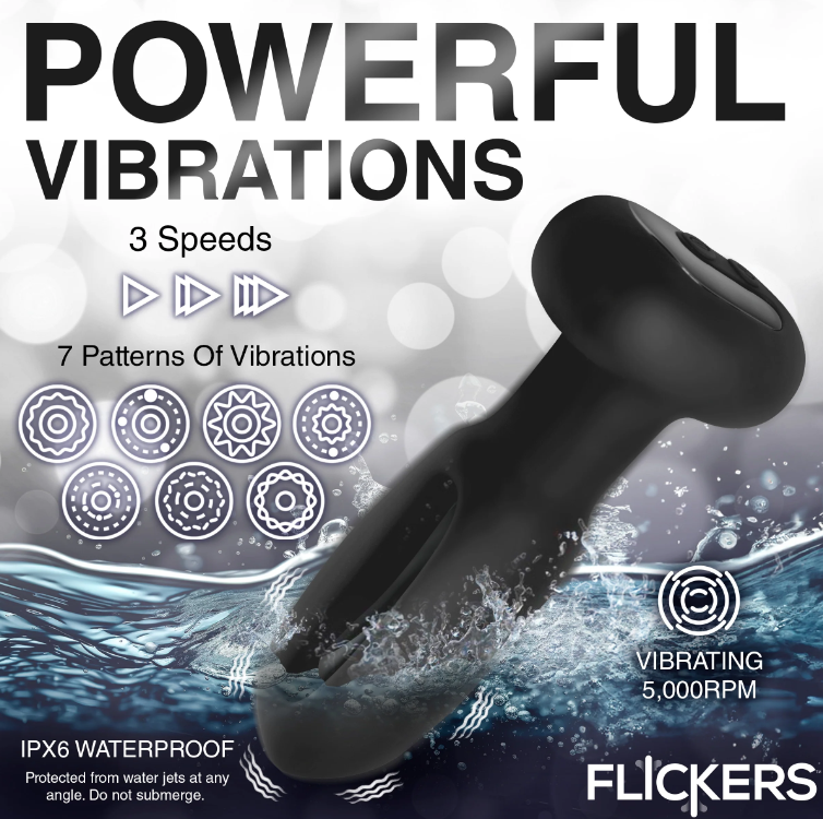 Flicking Booty Toy: Premium silicone plug with 3 speeds and 7 patterns of vibration and flicking. Remote-controlled, waterproof, and rechargeable for ultimate prostate stimulation.