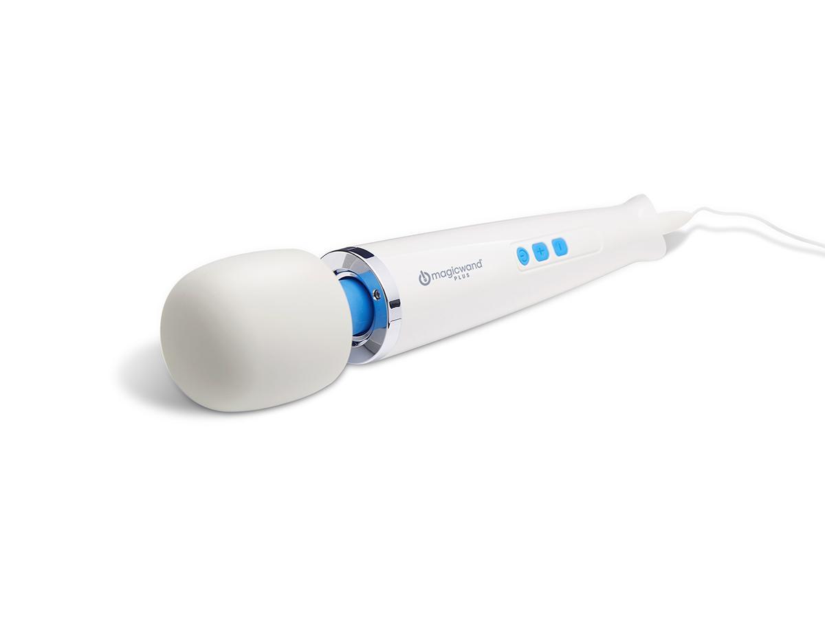 Magic Wand Plus Massager with four intensity levels, soft silicone head, flexible neck, and detachable cord for easy storage and reliable performance.
Magic Wand Plus, variable-speed massager, corded Magic Wand, deep rumbly vibrations, detachable cord massager, soft silicone massage wand, 6,300 RPM Magic Wand, authentic Magic Wand massager, Magic Wand for sore muscles, Magic Wand for intimate play.