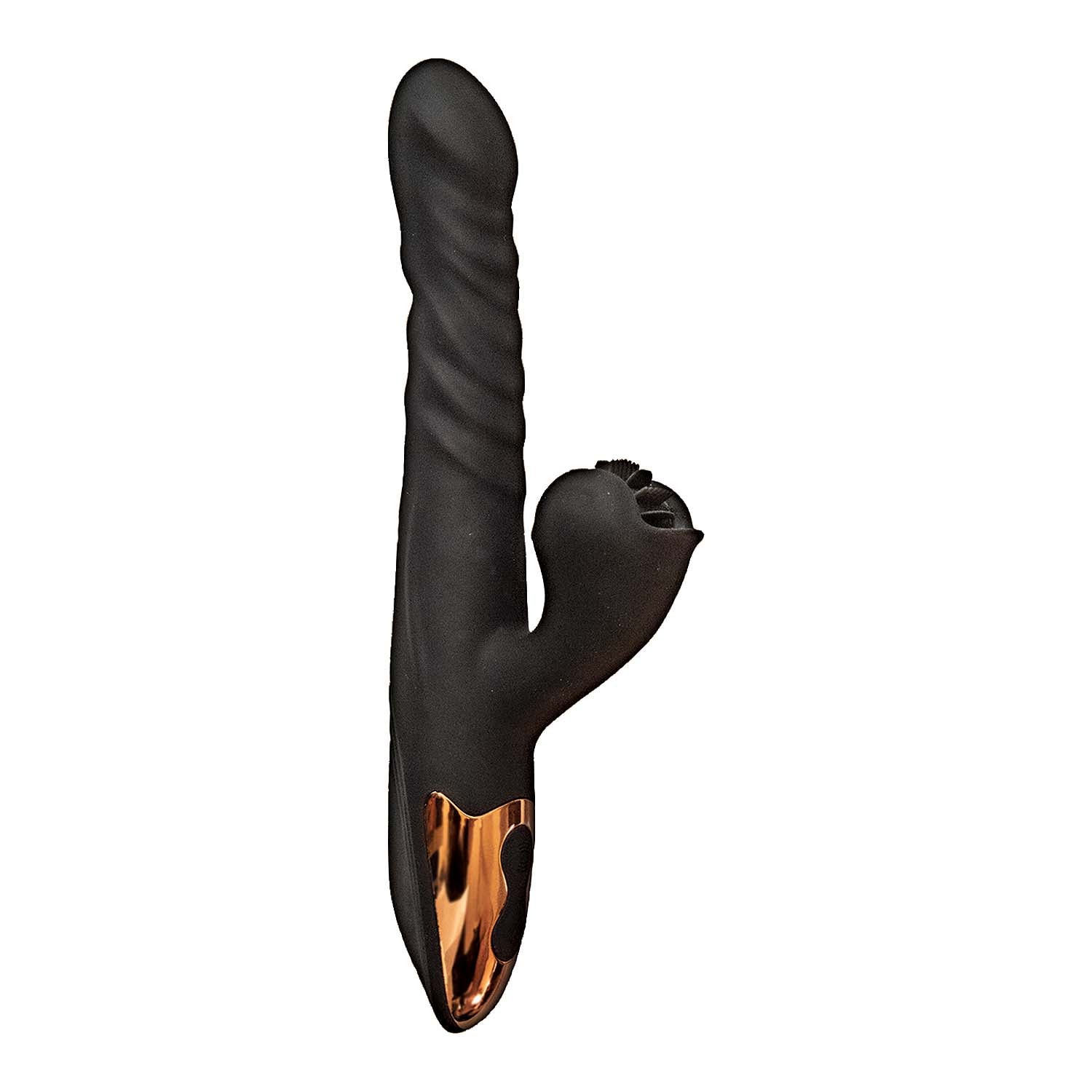 Princess Heat-Up Spinning Thruster, a rabbit-style vibrator with dual motors, heating, thrusting, rotating action, and spinning tickler wheel.
Heat-Up Spinning Thruster, rabbit vibrator, heated rabbit vibrator, thrusting vibrator, rotating vibrator, spinning tickler vibrator, waterproof G-spot massager, rechargeable rabbit vibrator, silicone rabbit vibrator, dual-motor rabbit toy.