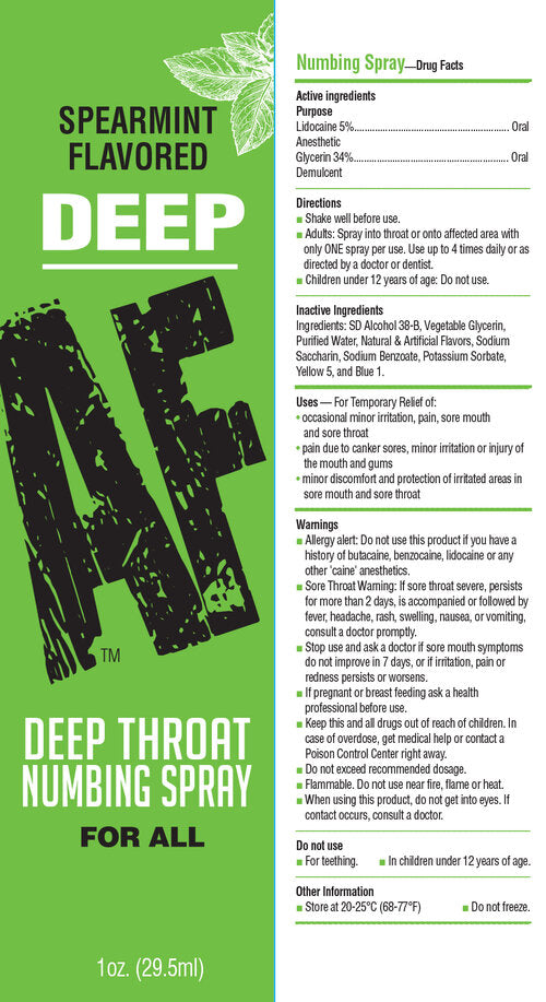Deep AF: Deep Throat Numbing Spray, Spearmint