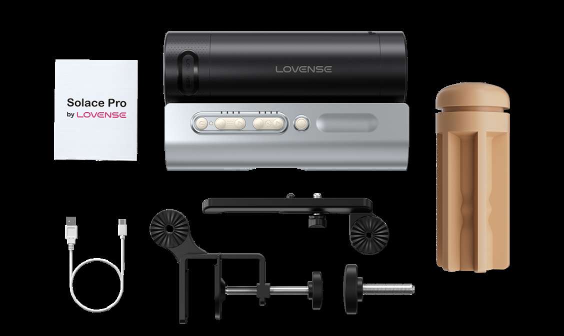 Lovense Solace Pro Rechargeable App Compatible Stroker - Black/Silver Solace Pro app-controlled male stroker with realistic thrusting, interactive content sync, long-distance capabilities, and a 14-hour battery life.
Solace Pro male stroker, app-controlled stroker, interactive content sync, realistic thrusting sensations, long-distance male toy, Lovense AI Sync stroker, hands-free male masturbator, precise stroke control, whisper-quiet stroker, 14-hour battery life toy.
