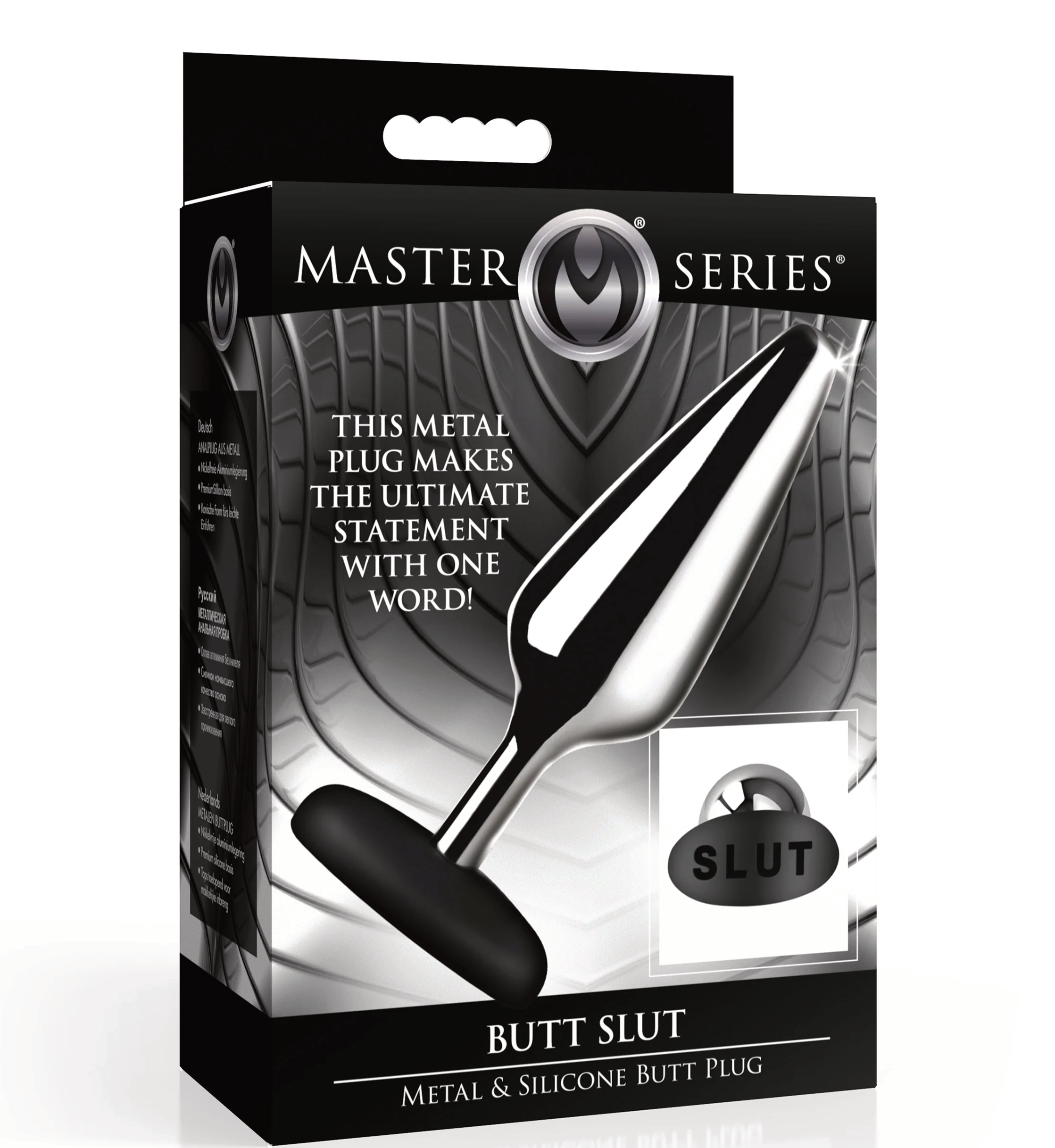 Master Series Butt Slut Metal and Silicone Anal Plug