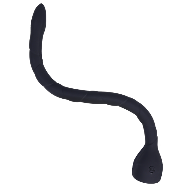 Deep Silicone Anal Snake: Extra-long silicone anal toy with 17-inch insertable length, ridged surface, and Vac-U-Lock compatibility.
