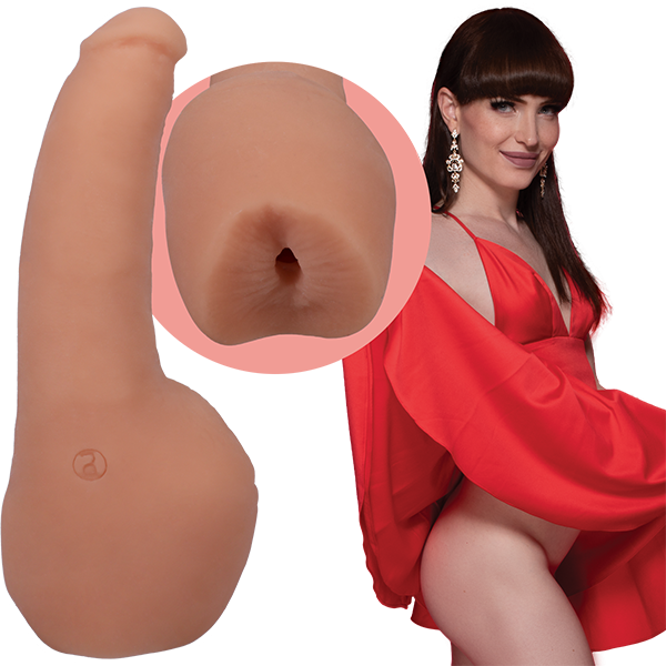 Natalie Mars Signature ULTRASKYN stroker/dildo, 5.5-inch realistic cock with a penetrable ass, lifelike texture, phthalate-free, body-safe, crafted for authentic realism.