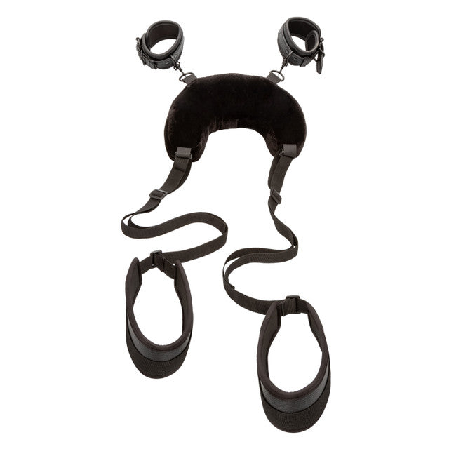 Nocturnal™ Collection Position Strap with Pillow, featuring plush velvet, adjustable cuffs, and durable design for versatile intimate play.