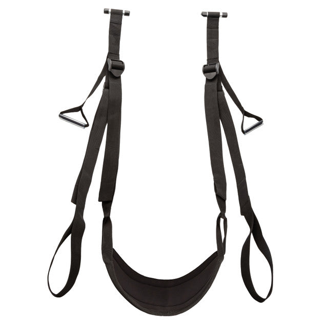 Nocturnal sex swing, door-mounted sex swing, padded seat sex swing, adjustable BDSM swing, PVC leather sex swing, durable couples’ sex swing, adventurous intimacy accessories