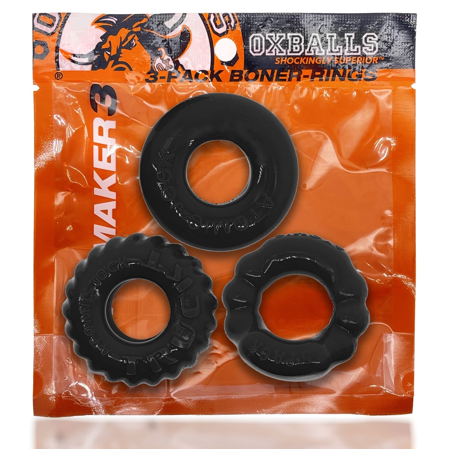 Oxballs: Bonemaker 3 Pack Boner Cock Ring (black)