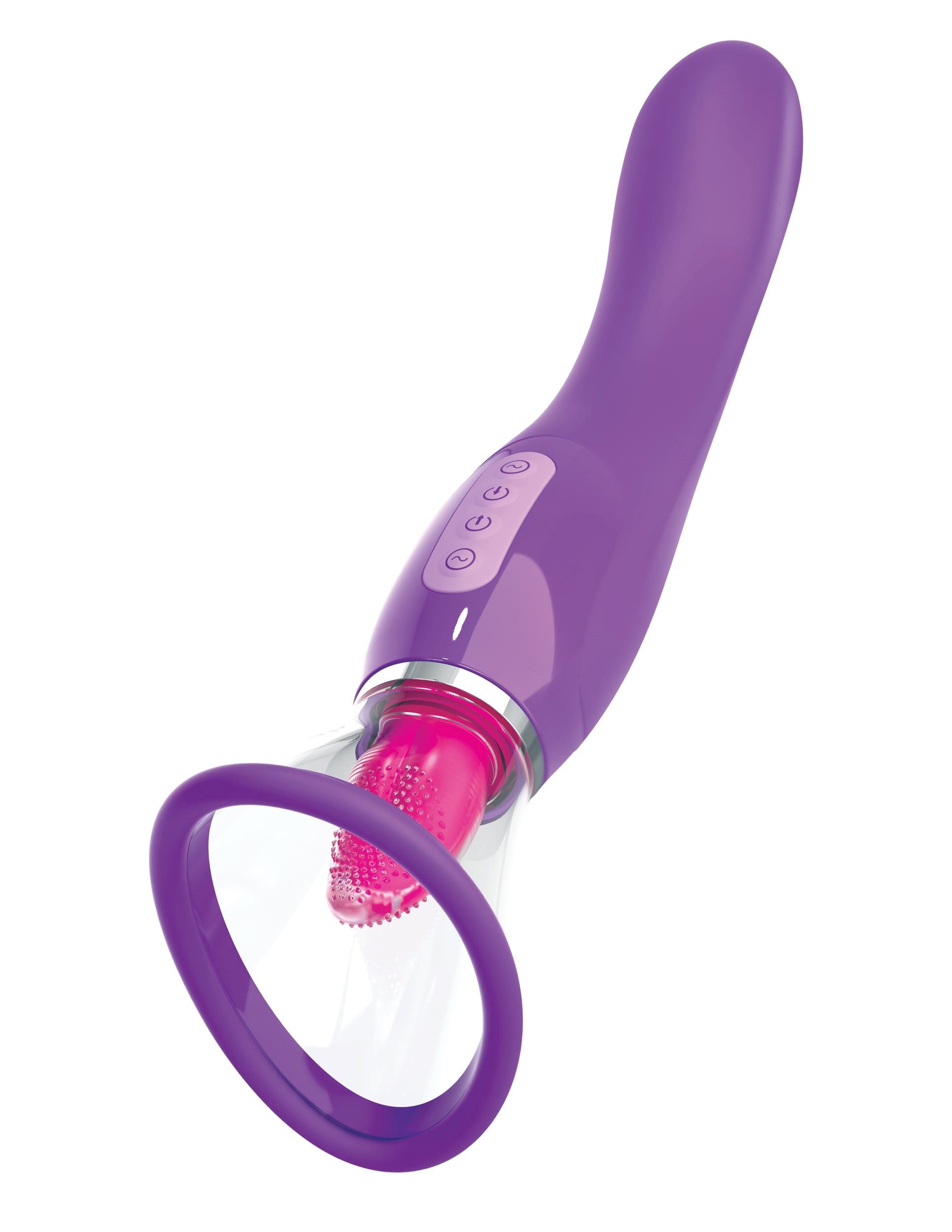 Multi-function suction, vibration, and tongue motion toy with interchangeable attachments and rechargeable design.
Keywords: Fantasy For Her Ultimate Pleasure, Pipedream Products, suction vibrator, tongue motion stimulator, G-spot vibrator, clitoral suction toy, customizable vibrator, rechargeable suction vibrator, multi-function pleasure toy, award-winning sex toy.