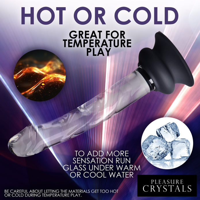 Crystal-clear glass dildo with realistic textures, temperature play capabilities, and removable silicone suction cup base.
Keywords: glass dildo, crystal clear dildo, borosilicate glass toy, temperature play dildo, suction cup glass dildo, realistic glass dildo, removable silicone base dildo, body-safe glass dildo, dishwasher-safe dildo, phthalate-free glass dildo, premium glass pleasure toy, glass dildo for anal play, glass sex toy, temperature-safe glass dildo