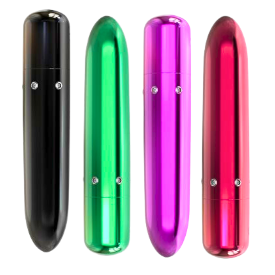 Pretty Point Bullet Vibrator in black, pink, purple, or teal, with crystal accents, pointed tip, and compact design for targeted pleasure.
keywords: Pretty Point bullet vibrator, PowerBullet motor vibrator, 10-function bullet vibe, pointed tip vibrator, crystal-accented bullet, waterproof bullet vibrator, rechargeable bullet vibrator, compact luxury vibrator, body-safe mini vibe, glamorous bullet vibrator