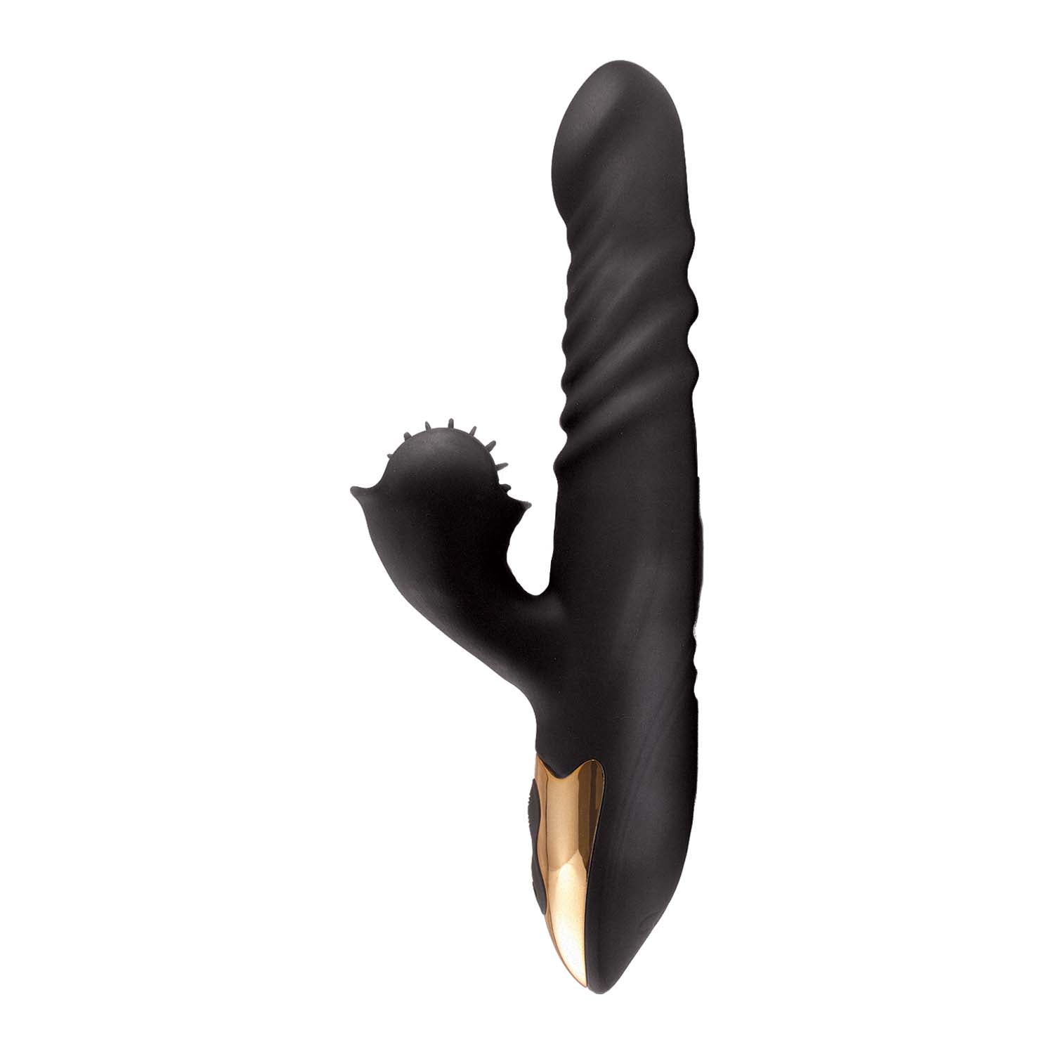 Princess Heat-Up Spinning Thruster, a rabbit-style vibrator with dual motors, heating, thrusting, rotating action, and spinning tickler wheel.
Heat-Up Spinning Thruster, rabbit vibrator, heated rabbit vibrator, thrusting vibrator, rotating vibrator, spinning tickler vibrator, waterproof G-spot massager, rechargeable rabbit vibrator, silicone rabbit vibrator, dual-motor rabbit toy.