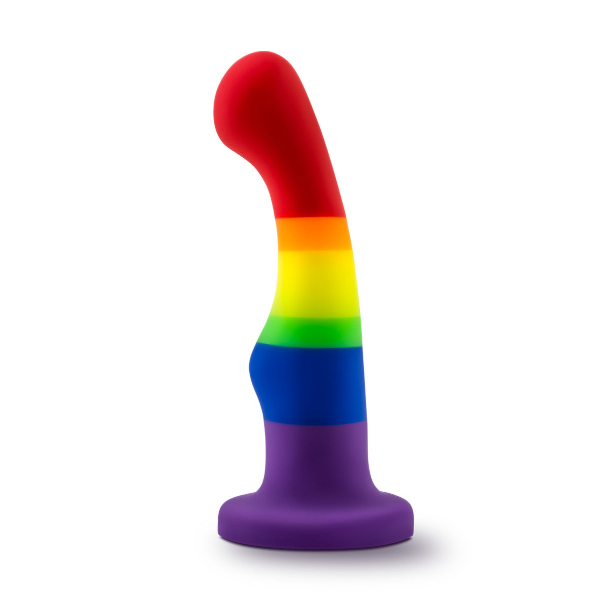 Rainbow-colored silicone dildo with a curved design, suction cup base, and smooth finish, ideal for G-spot stimulation and harness play.
Keywords: rainbow pride dildo, Avant P1 dildo, G-spot dildo, suction cup dildo, harness-compatible dildo, body-safe silicone dildo, Purio silicone, pride-themed sex toy, colorful silicone dildo, artisan-crafted dildo.