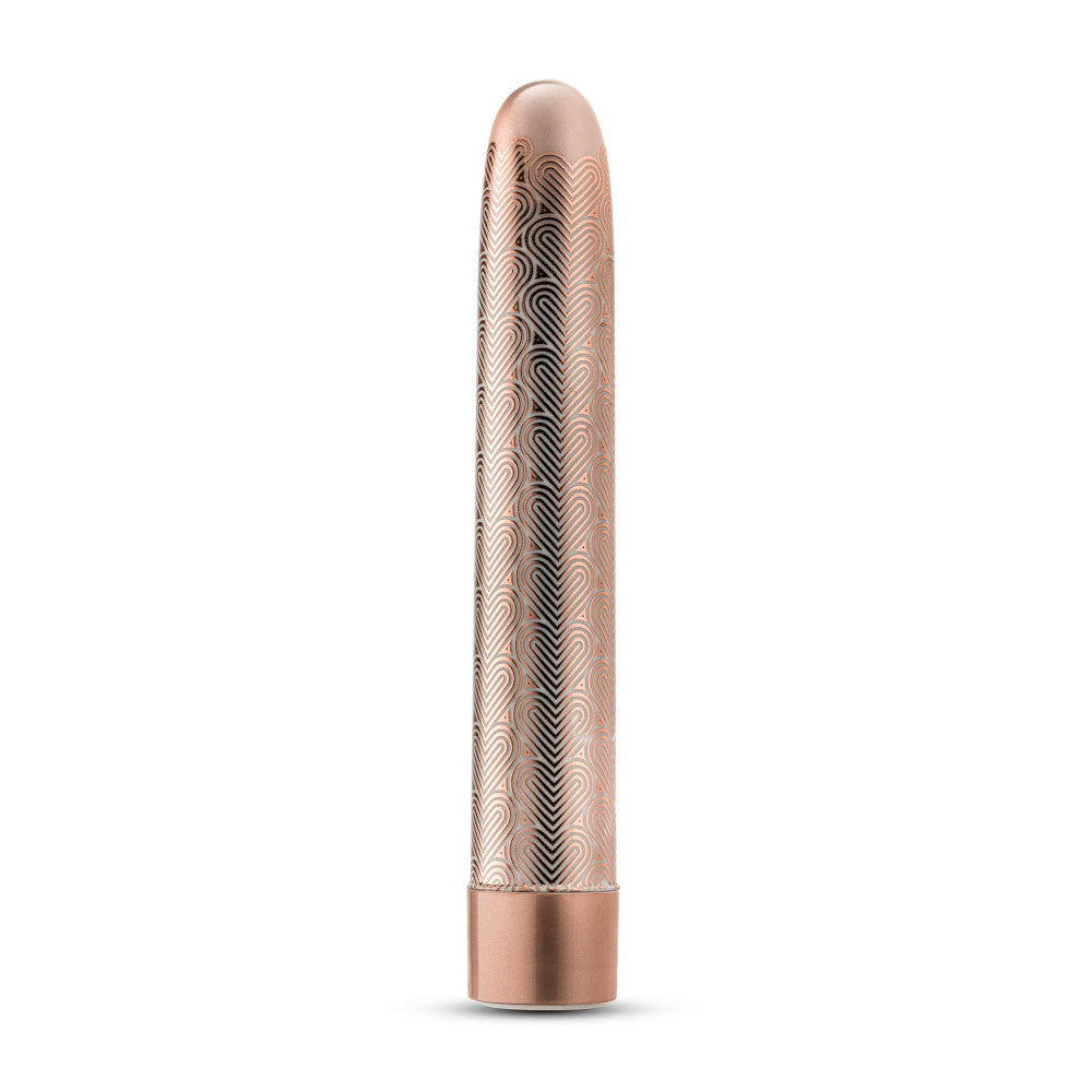 Rose gold slimline vibrator with an elegant design featuring RumbleTech™ deep vibrations, USB charging, and waterproof functionality.
Keywords: slimline vibrator, rose gold vibrator, RumbleTech vibrator, USB rechargeable vibrator, waterproof vibrator, body-safe sex toy, customizable vibrator, luxury vibrator, elegant sex toy, bath-friendly vibrator