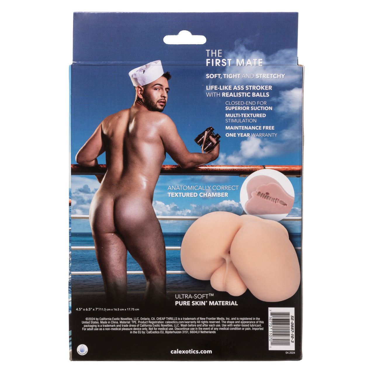 Cheap Thrills® The First Mate realistic stroker with lifesize ass and balls, made from soft Pure Skin® material for ultimate pleasure.
Keywords: lifelike stroker, realistic ass stroker, Pure Skin material, waterproof stroker, phthalate-free stroker, textured inner chamber, realistic male stroker, superior suction, lifelike sex toy