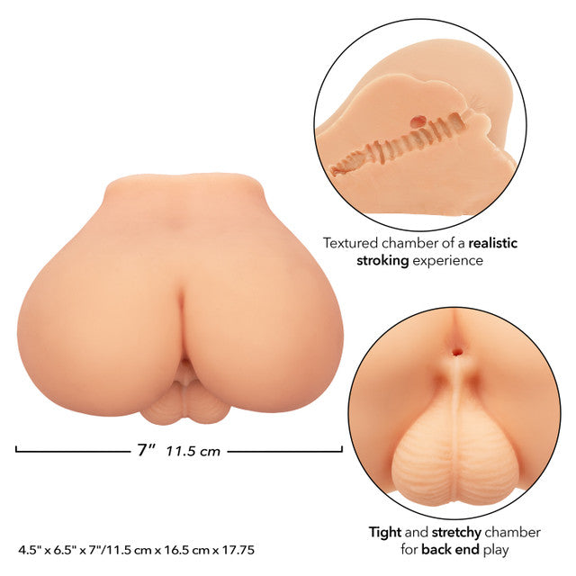 Cheap Thrills® The First Mate realistic stroker with lifesize ass and balls, made from soft Pure Skin® material for ultimate pleasure.
Keywords: lifelike stroker, realistic ass stroker, Pure Skin material, waterproof stroker, phthalate-free stroker, textured inner chamber, realistic male stroker, superior suction, lifelike sex toy