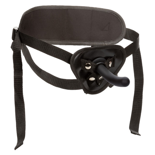 Boundless Silicone Curved Pegging Kit with adjustable harness and three curved silicone probes in small, medium, and large sizes.Keywords: curved silicone probes, pegging harness kit, adjustable harness strap-on, phthalate-free pegging kit, waterproof strap-on kit, beginner pegging kit, pegging toys for couples, curved prostate stimulators, silicone strap-on harness