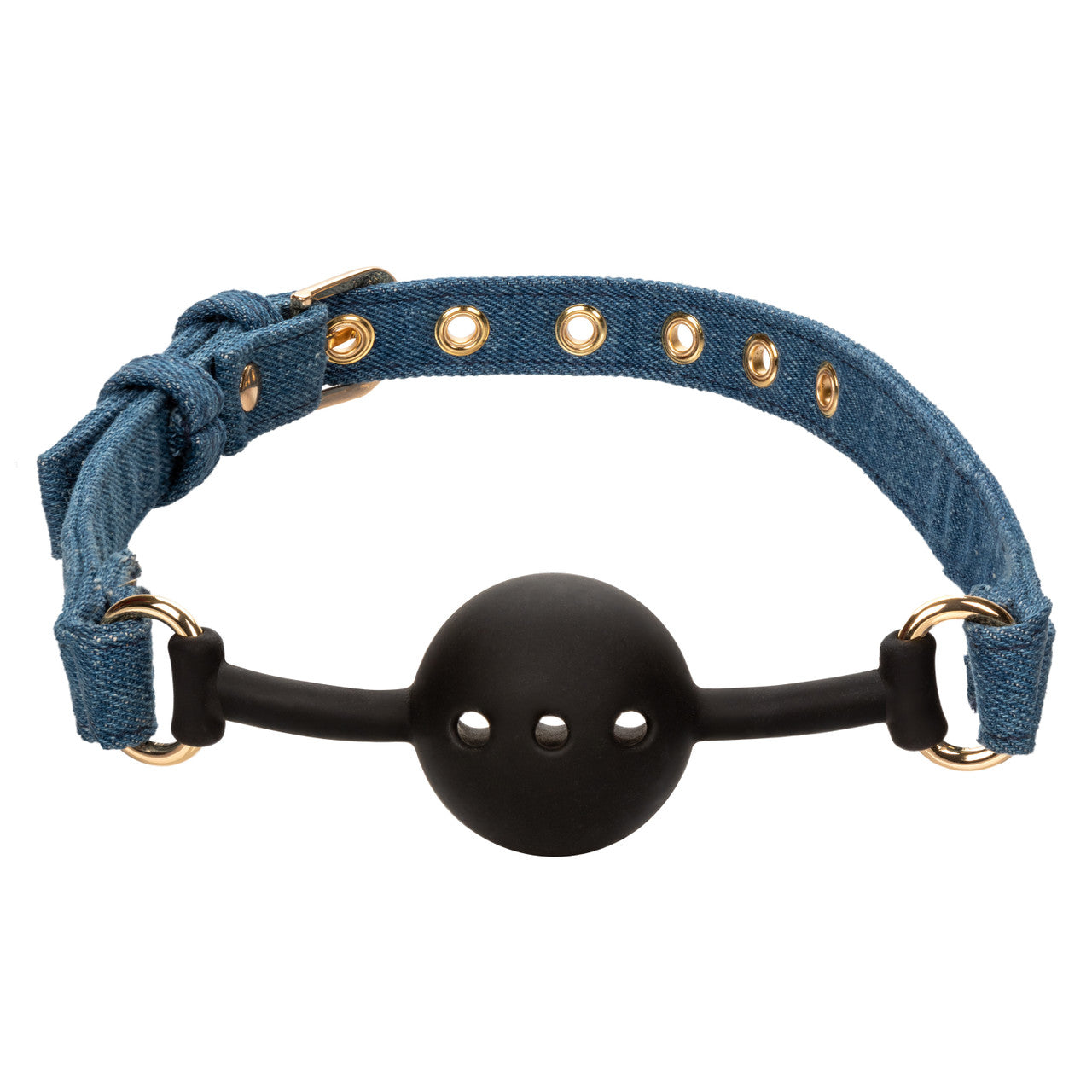 Denim ball gag with breathable silicone ball and adjustable buckle for stylish BDSM play.
Keywords: denim ball gag, breathable ball gag, adjustable BDSM gag, Ride 'em™ ball gag, silicone ball gag, stylish bondage accessories, beginner BDSM gag, denim bondage gear, phthalate-free ball gag, premium BDSM ball gag.