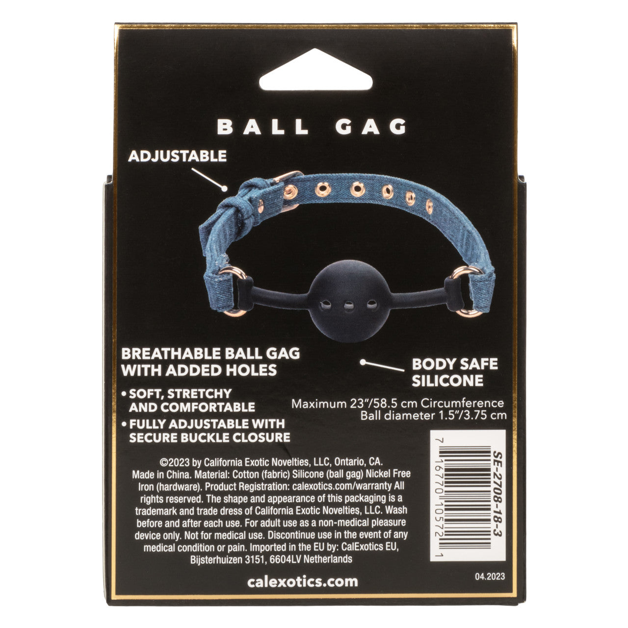 Denim ball gag with breathable silicone ball and adjustable buckle for stylish BDSM play.
Keywords: denim ball gag, breathable ball gag, adjustable BDSM gag, Ride 'em™ ball gag, silicone ball gag, stylish bondage accessories, beginner BDSM gag, denim bondage gear, phthalate-free ball gag, premium BDSM ball gag.