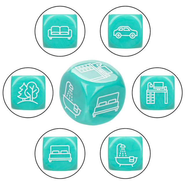 Naughty Bits® Roll With It™ Sex Dice Game with three acrylic dice for playful, seductive fun in the bedroom.
sex dice game, couples dice game, playful bedroom game, seductive dice set, acrylic sex dice, Naughty Bits collection, fun couples game, kinky dice game, bedroom play ideas