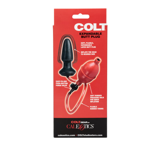 COLT Expandable Butt Plug, inflatable latex design, with squeeze bulb and quick-release valve.
inflatable anal plug, latex butt plug, expandable plug for anal play, waterproof butt plug, anal toy for fullness, COLT anal plug, customizable anal plug, phthalate-free butt plug, beginner inflatable plug.