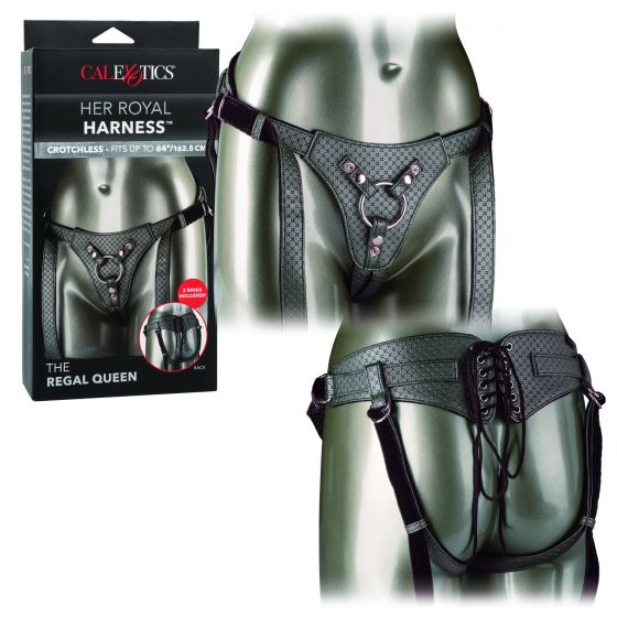 Her Royal Harness, The Regal Queen: Pewter Strap On Harness