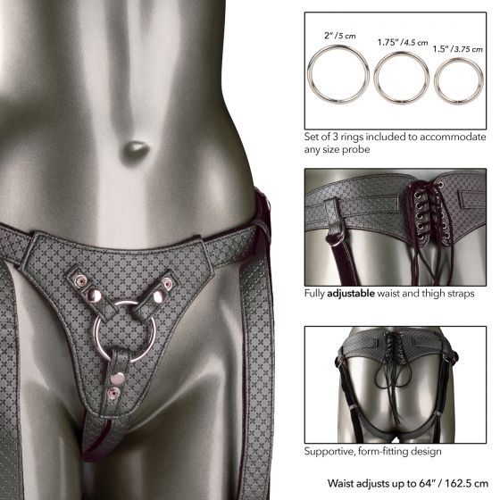 Her Royal Harness, The Regal Queen: Pewter Strap On Harness
