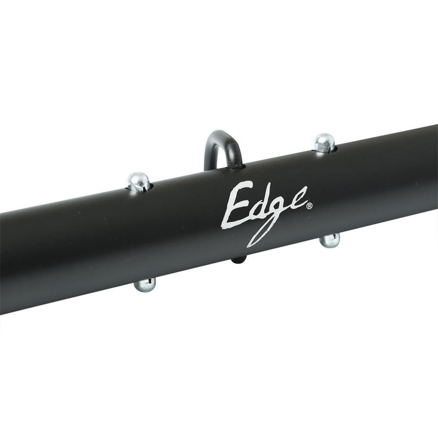Adjustable aluminum spreader bar with nickel-free hardware, expands 28.5"β37". Includes clips for cuffs, middle attachment, and travel-friendly design.