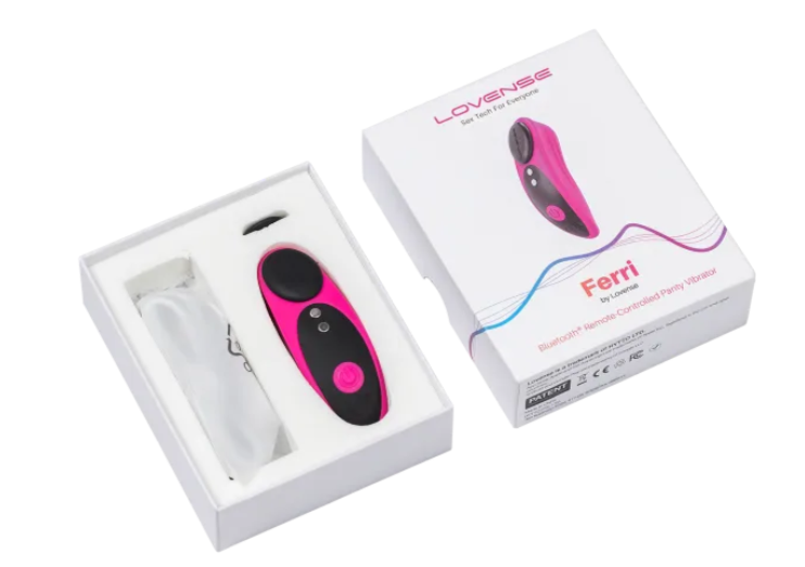 Lovense Ferri magnetic panty vibrator with strong vibrations, secure fit, app control, waterproof design, and whisper-quiet operation for public and long-distance play.