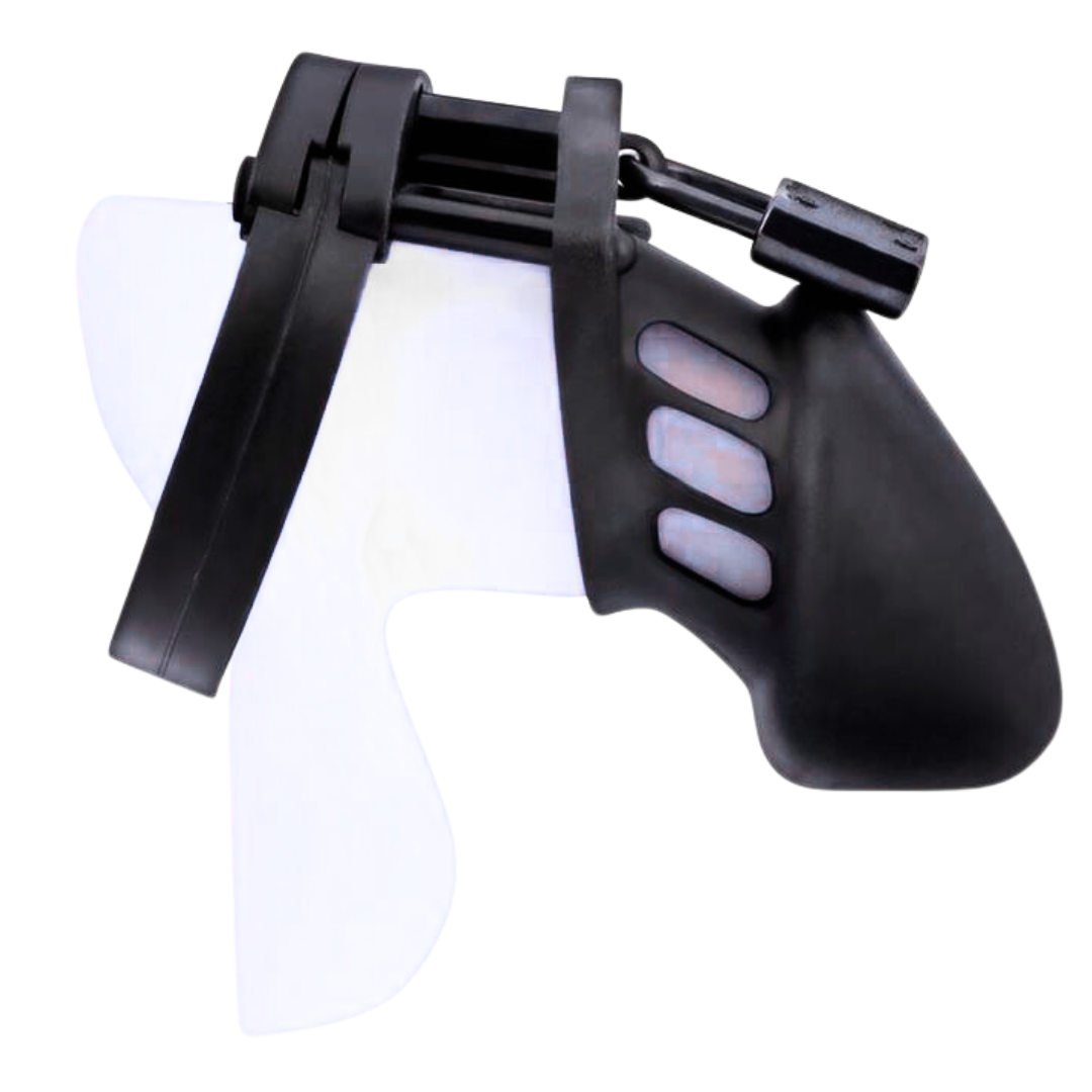 Silicone chastity cage with adjustable rings and locking mechanism, body-safe silicone design for comfortable long-term wear.