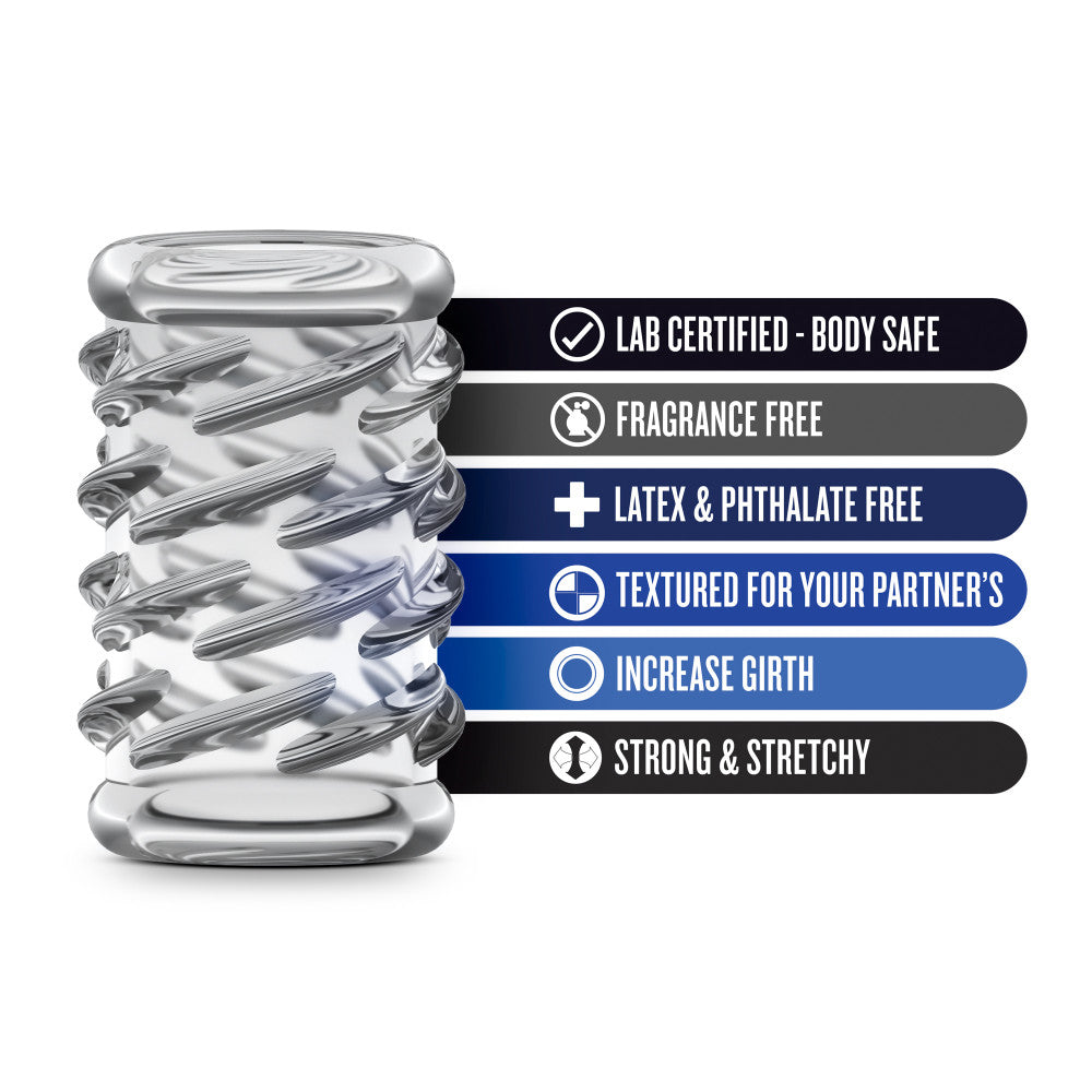 Stay Hard by Blush Clear Soft Tickler Stimulation Sleeve Kit, 6 unique textures, stackable, body-safe TPE, fits shafts and toys, compatible with silicone and water-based lubricants.
soft tickler sleeve kit, Stay Hard by Blush, textured stimulation sleeves, stackable pleasure sleeves, body-safe cock sleeve, toy enhancement kit, hybrid lube compatible, clear soft sleeves, mix and match pleasure accessories.